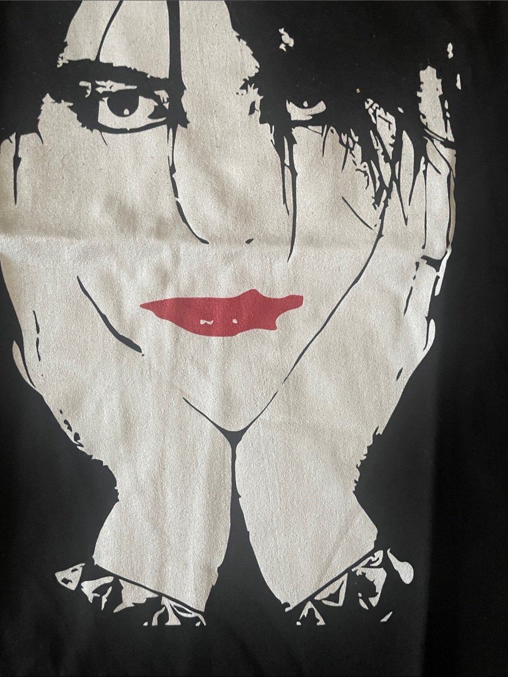Bella Canvas Black Crewneck Tee Of Robert Smith Front Man Of The Cure - Picture 3 of 3